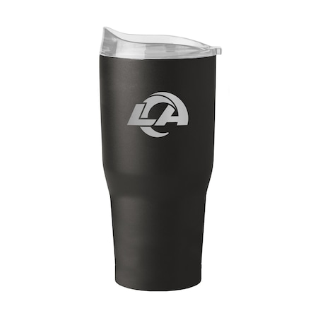 Logo Brands LA Rams 30oz Etch Black Powder Coat Tumbler 629-S30PT-BLK-9